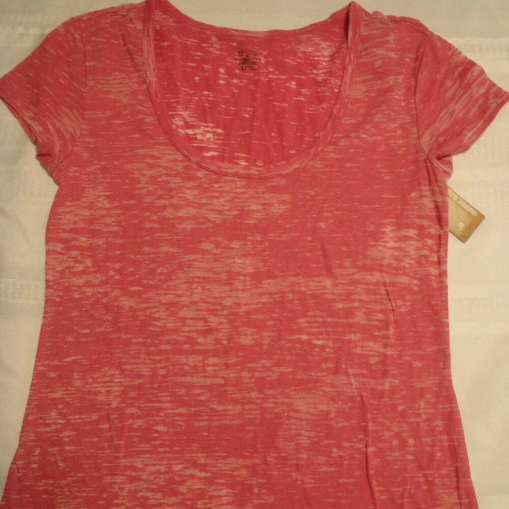 ARIZONA Hot Rose Medium Short Sleeve Brushed Distressed Pink Sleep Tee Shirt NWT